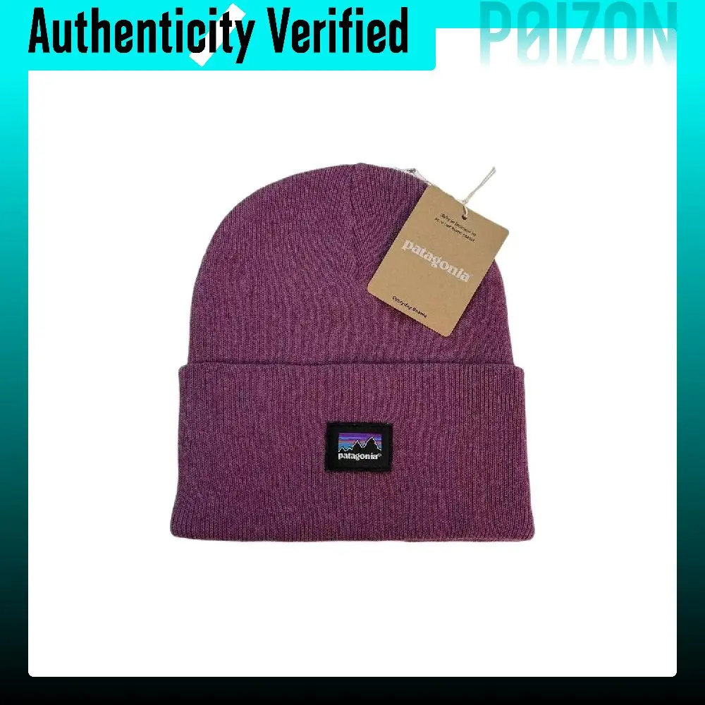 Patagonia Brand Logo Recycled Polyester Beanies Unisex Black/Purple/Blue 33430- BLK-