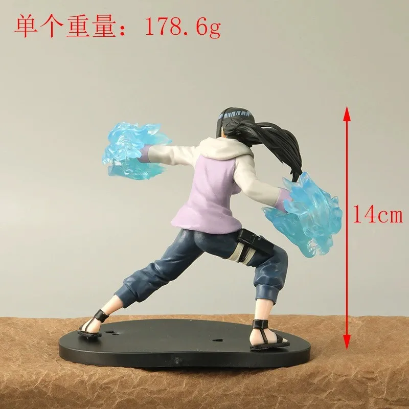 14CM Anime Naruto Hyūga Hinata Shippuuden Palm Senjutsu Battle Model Kakashi Toy Aciton Uchiha Sasuke Figure PVC