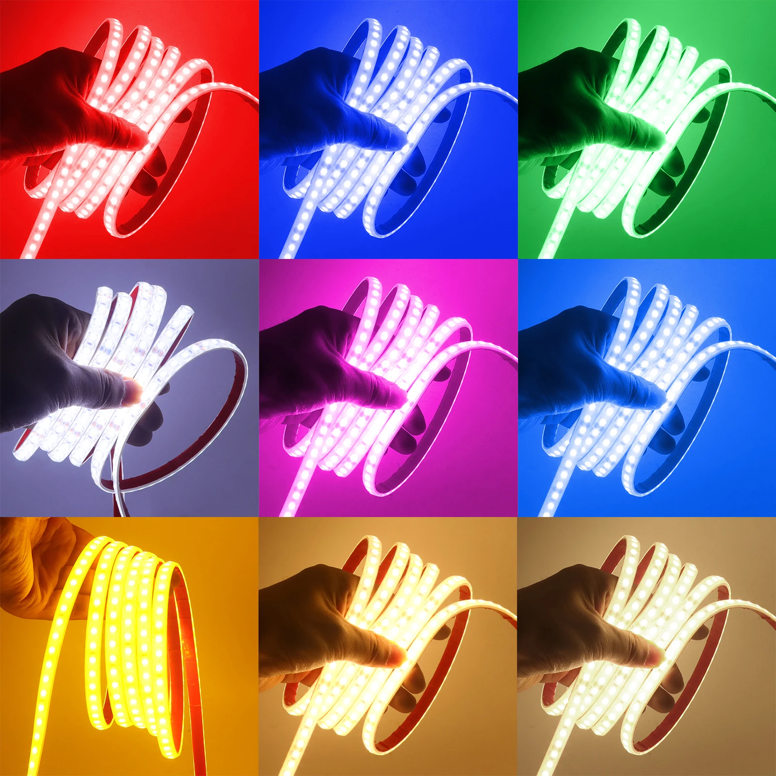 0.5m-10m Solar LED Garden Lights 24V 120LEDs/m IP68 Waterproof LED Strip White Red Green Ice Blue Yellow Pink Outdoor Solar Lamp
