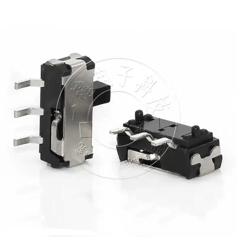 50PCS/MINI side horizontal mini toggle switch MSKT-12D14 unilateral lying sticker 3 feet 2 gears belt column