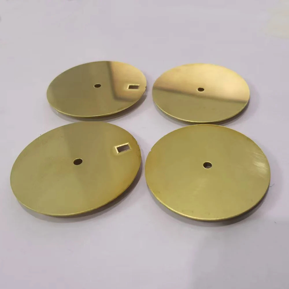 مشاهدة أجزاء الطلب ضياء 28.5 مللي متر الطلب النحاسي NH35 4R35 حركة الاتصال الهاتفي الفارغ ل SKX007 تصميم الطلب ومعالجة أجزاء