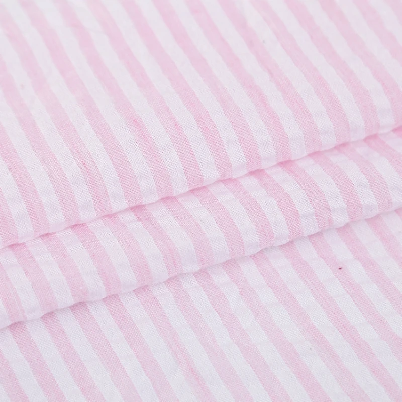 Bubble Plaid Striped Fabric Light Weight Polyester Cotton DIy Sewing Clothes Shirts Casual Wear Handmade Crafts Telas 100X145cm