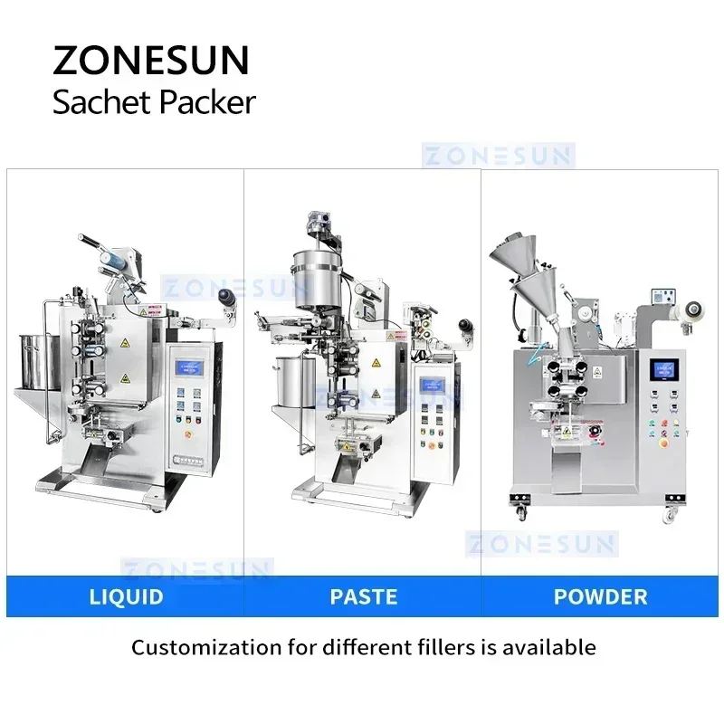 ZONESUN Confezionatrice automatica per bustine VFFS Bagger Salsa Pouch Imballaggio Ketchup Pasta di peperoncino Attrezzatura per il riempimento ZS-LX120