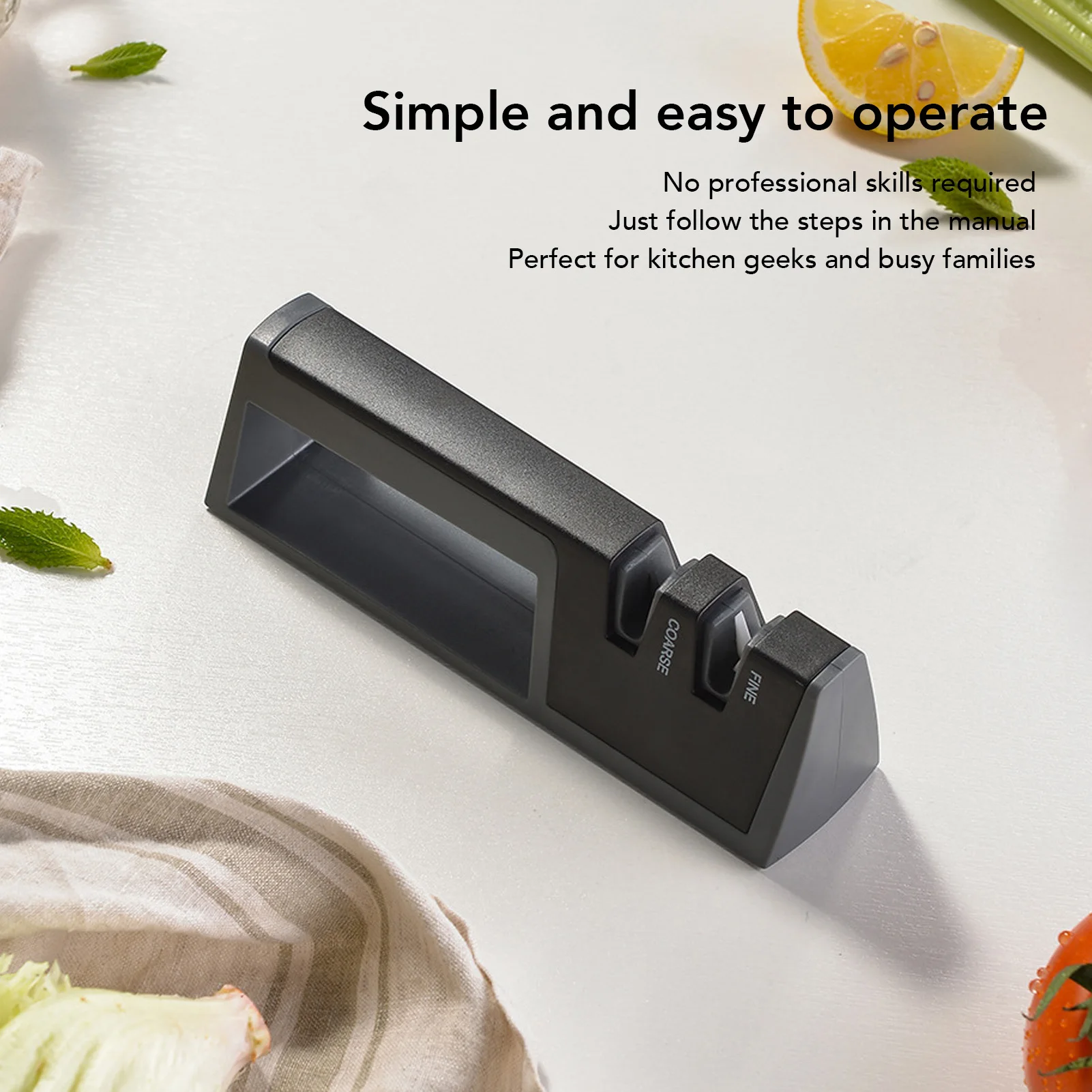 Alat Dapur Pengasah Pisau Serbaguna 2 Tahap Pengasah Pisau Genggam Cepat Aman untuk Dapur Rumah Tangga