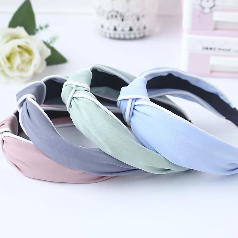 

Chiffon Headband Korean Style Wide Bow Knot Forest Fairy Design Hair Hoop for Women Elegant Hair Accessories