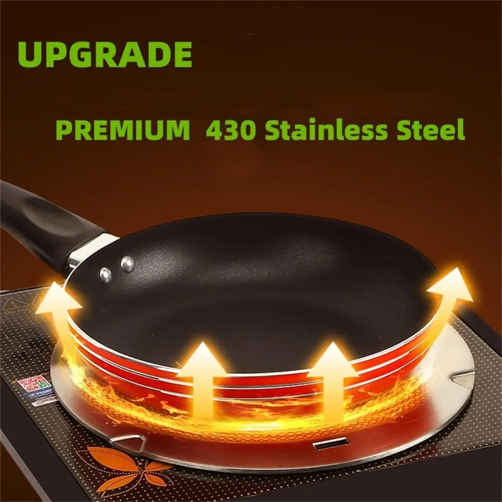 16/20/24/28cm Induction Cooker Heat Conduction Plate Rose Gold with Removable Handle Heat Diffuser Ring Plate Stainless Steel
