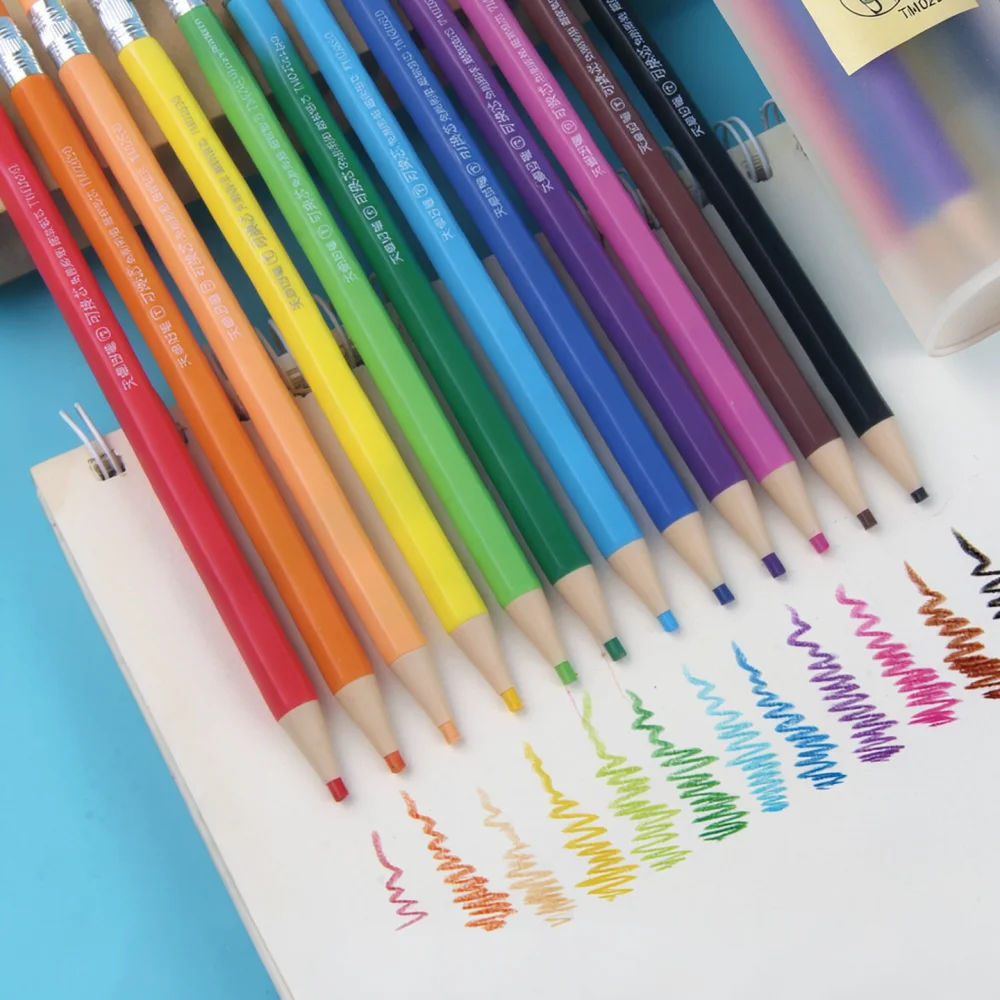 Art Stationery For Tianzhuo Mechanical Colored Pencils Refillable Lead Drawing Pens Non Sharpening Hexagonal Design For Students