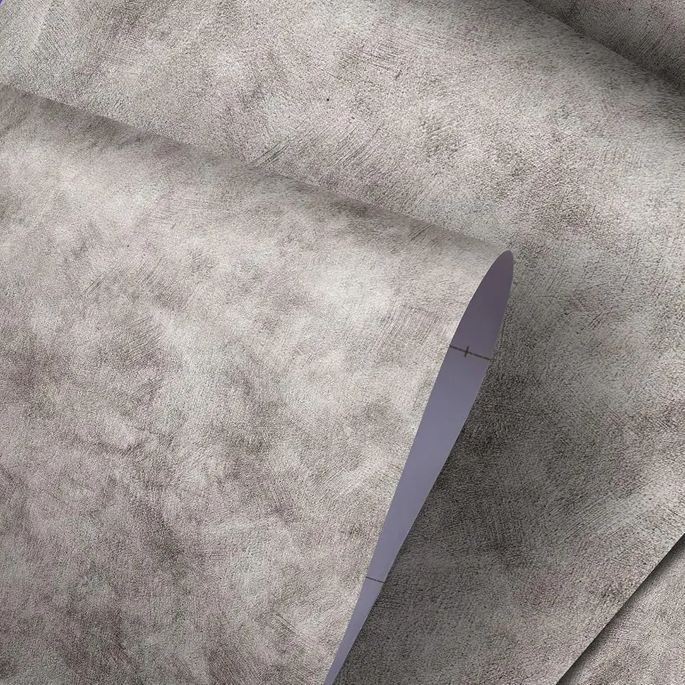 

354""×16"" Concrete Contact Paper Peel Sti Wallpaper, Gray Cement Matte Textured Waterproof Self-Adhesive Thicken Industrial 3D