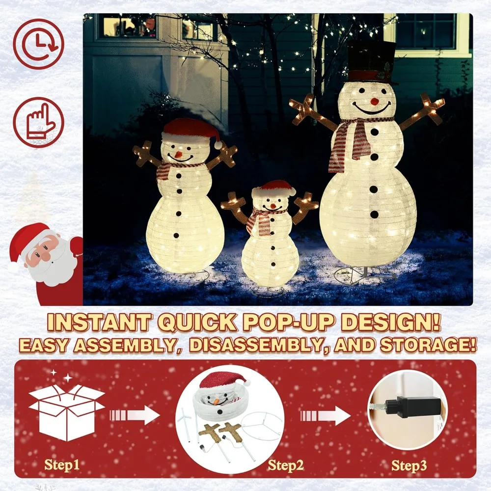 4-foot pop-up snowman home, pre-installed logo for outdoor Christmas decorations, with 270 LED lights