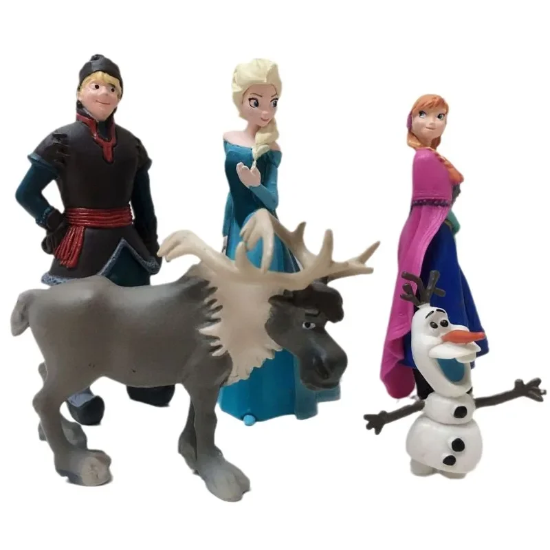 البوب ديزني 10 سنتيمتر ديزني فروزن الملكة الأميرة إلسا آنا نموذج لجسم اللعب كعكة الهدايا ديكور المنزل حفلة عيد ميلاد 5 قطعة