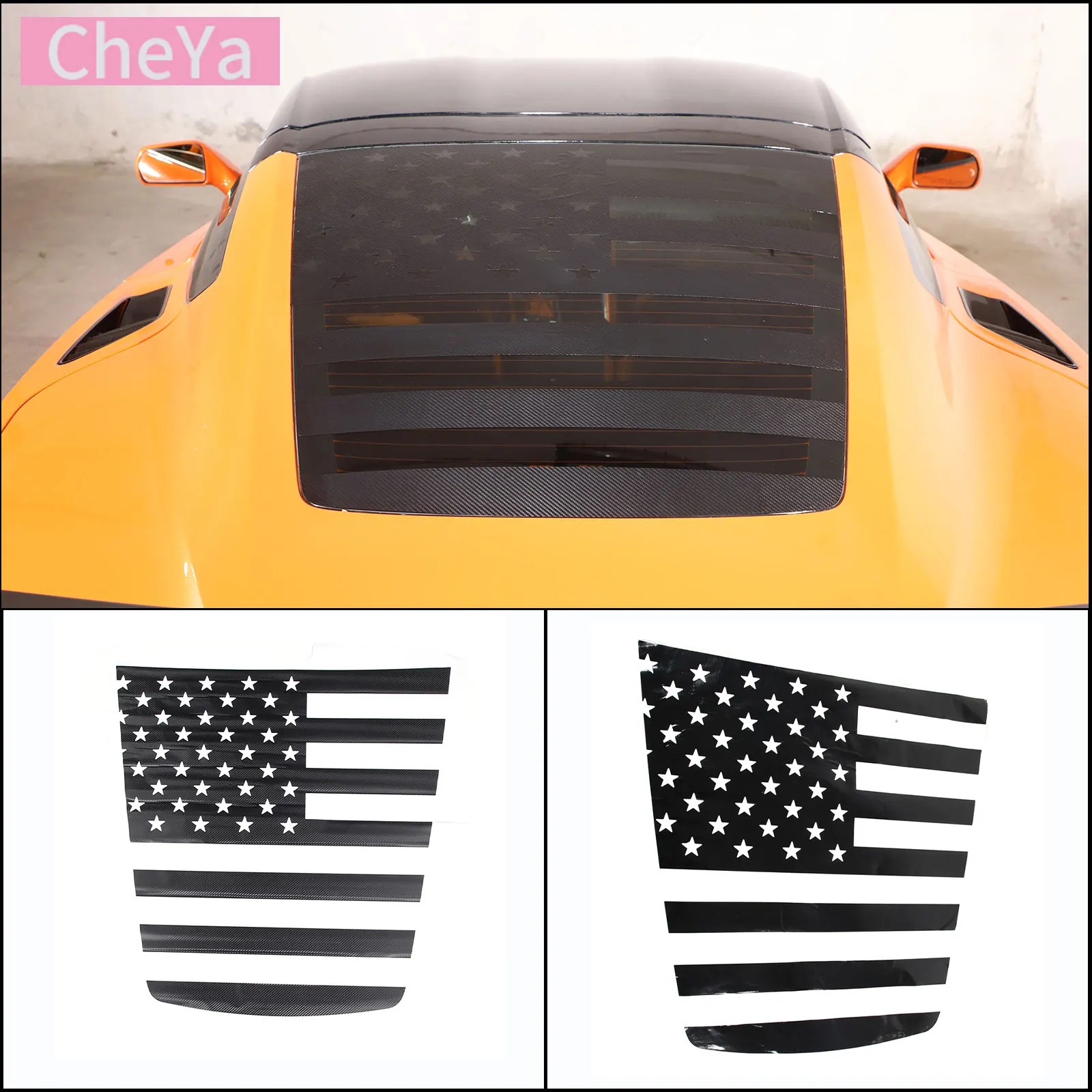 Car Rear Window Self-adhesive Sticker Decal for Chevrolet Corvette C7 Hardtop Version 2014-2019 Exterior Modification Accessorie