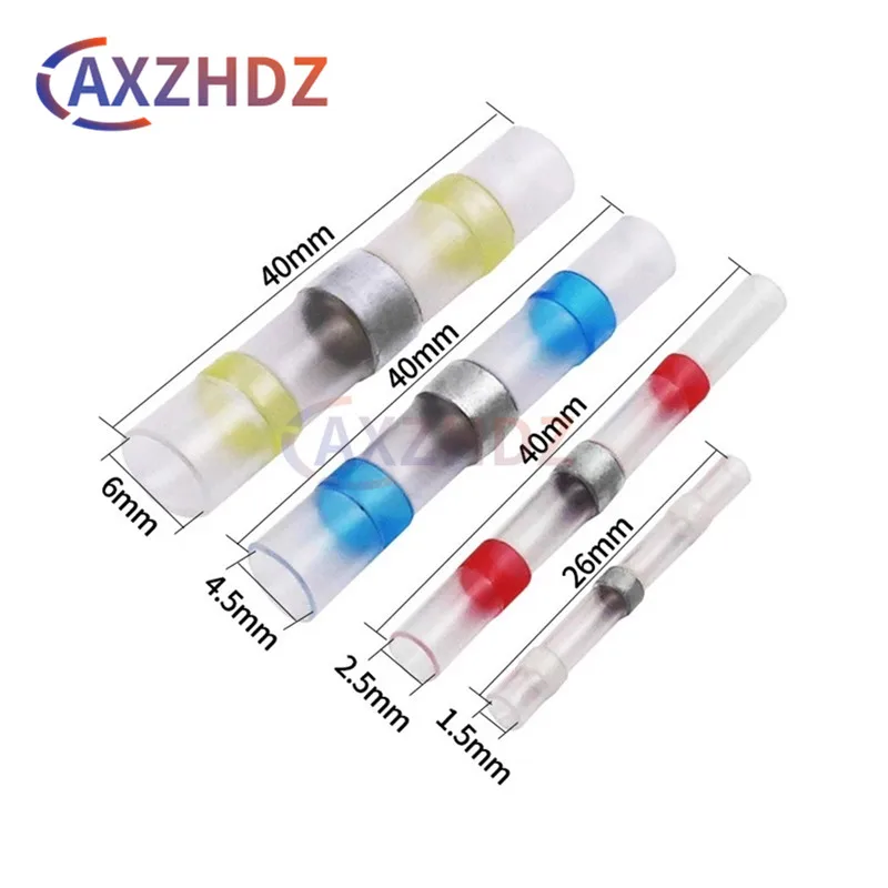 

50pcs Kit Waterproof Solder Seal Heat Connector Shrink Butt Connectors Lug Terminals Electrical Wire Car Insulated Terminal