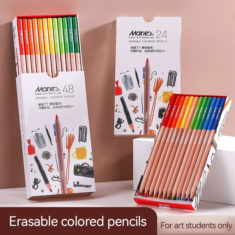 

Erasable Colored Pencils Set 24/36/48 Colors Drawing Colored Pencil Hand-Painted Sketch Pen For Coloring Drawing Art Supplies
