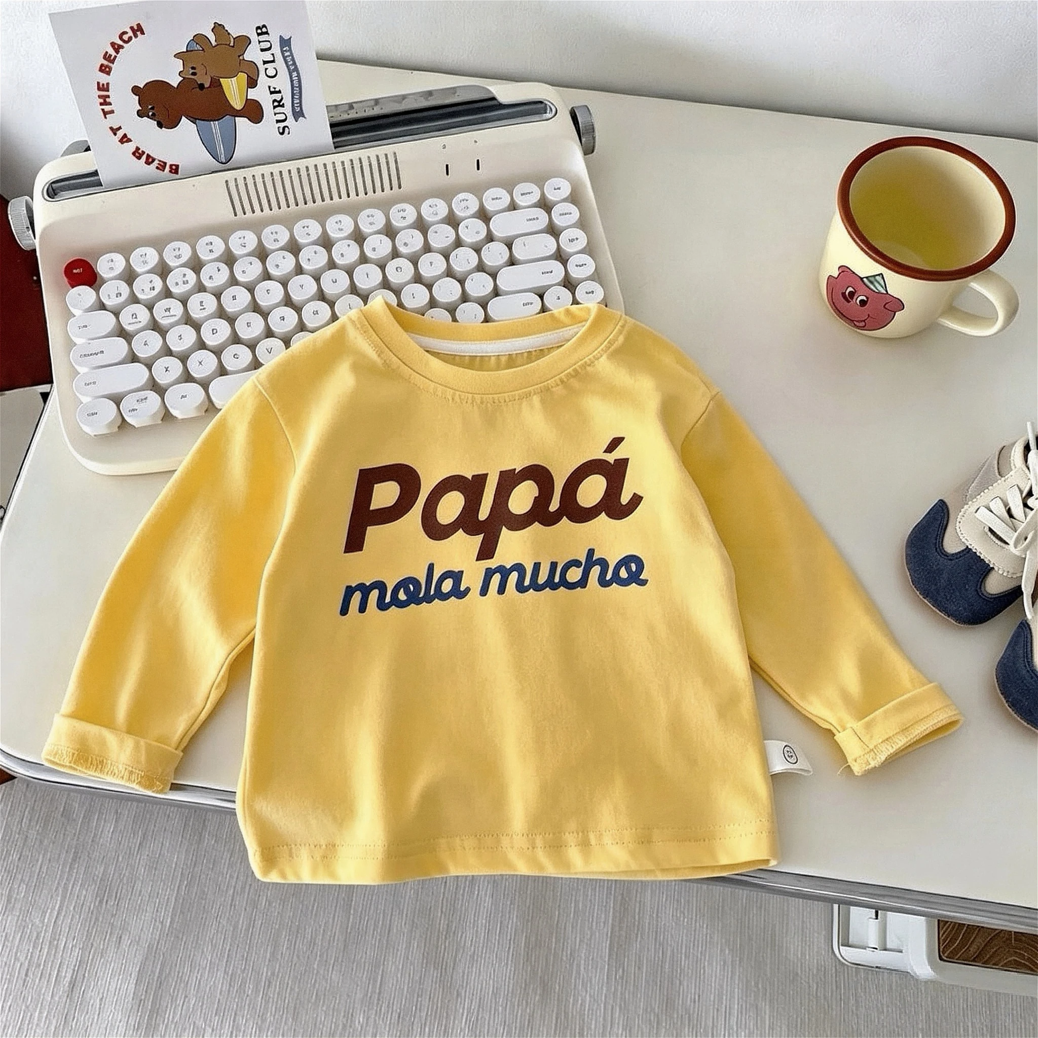 Children Clothes Autumn Long Sleeve T-shirt Tops Baby Boys Girls Round Collar Pullover Bottoming Shirt Kids Versatile Blouse