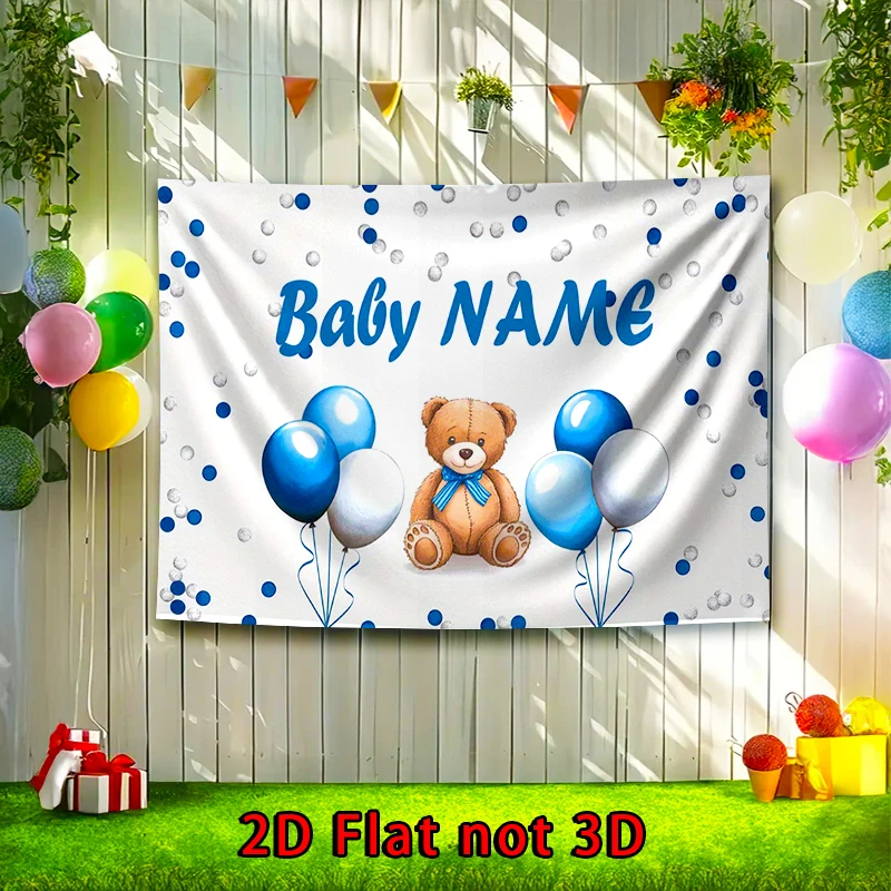 2D flat banner,1pc personalized Name customization- editable text,For various party occasions, 90.5x70.8inch Polyester Banner