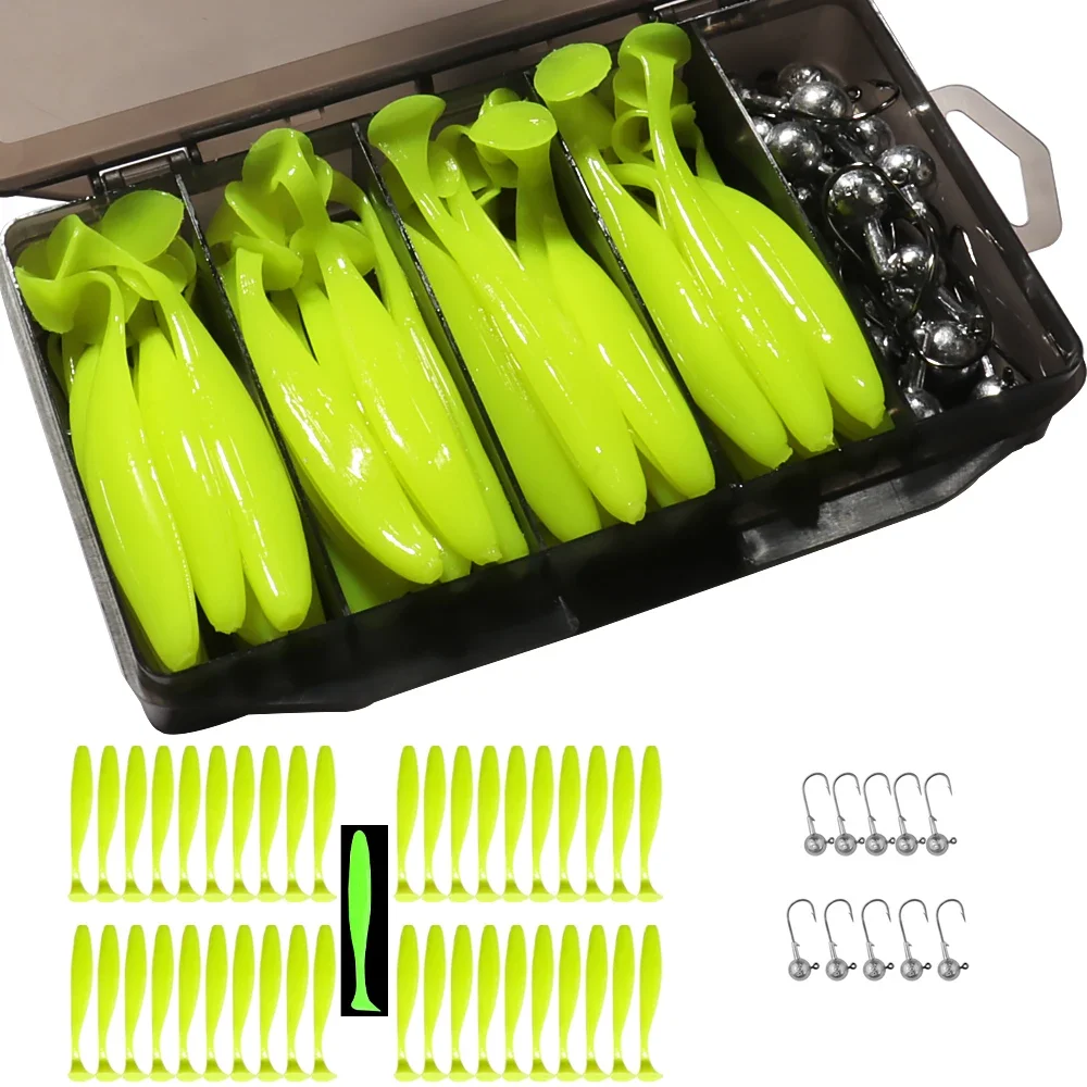 50 Teile/schachtel Metall Jig Köder 5,5 cm 7 cm 10 cm Weicher Köder 3g 5g 7g 10g 14g Jigging Kopf Haken Angelgerät Box Pesca Sinking Köder Kit