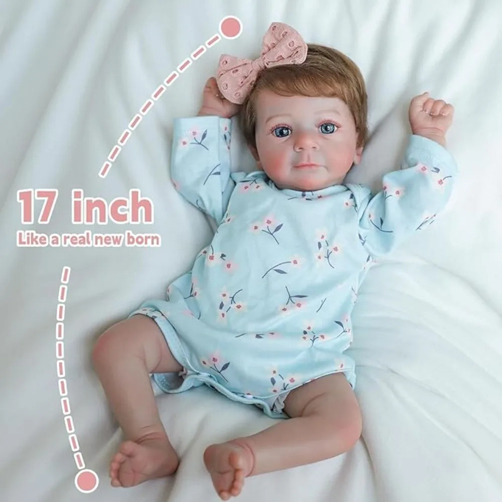

17inch Felicia Reborn Baby Doll Soft Body Adorable Real Looking Baby Dolls with Visible Veins Real Life Newborn Reborn Dolls
