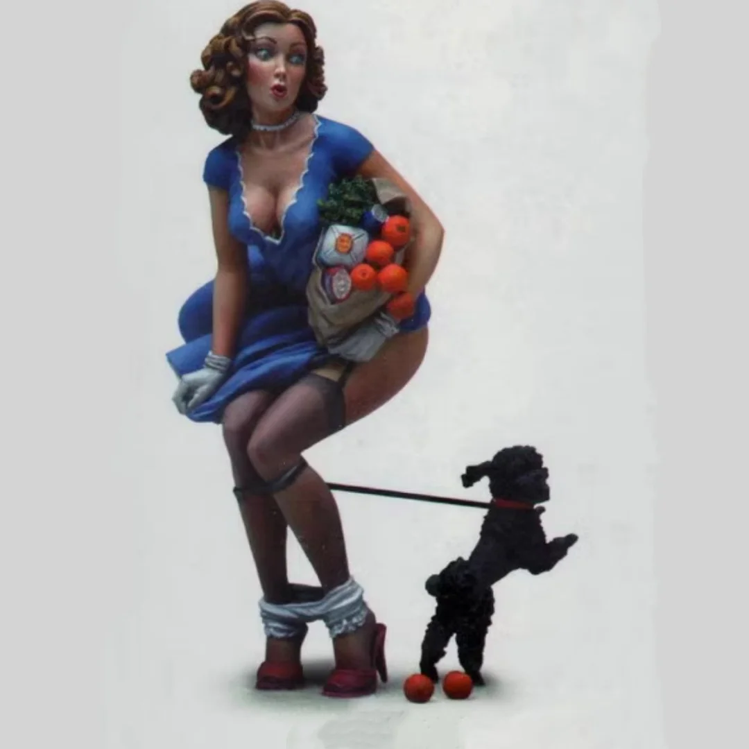 

1/24 Scale Resin Figure Assemble Model Kit Women and Dogs Unassembled and Unpainted 3D printing DIY toy 717