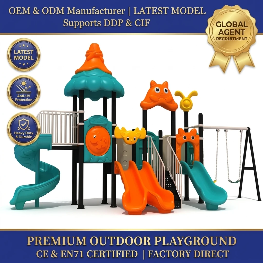 High Quality Commercial Outdoor Playground Equipment Ocean Slide Swing Combo Children LLDPE Plastic Steel School Park Wholesale