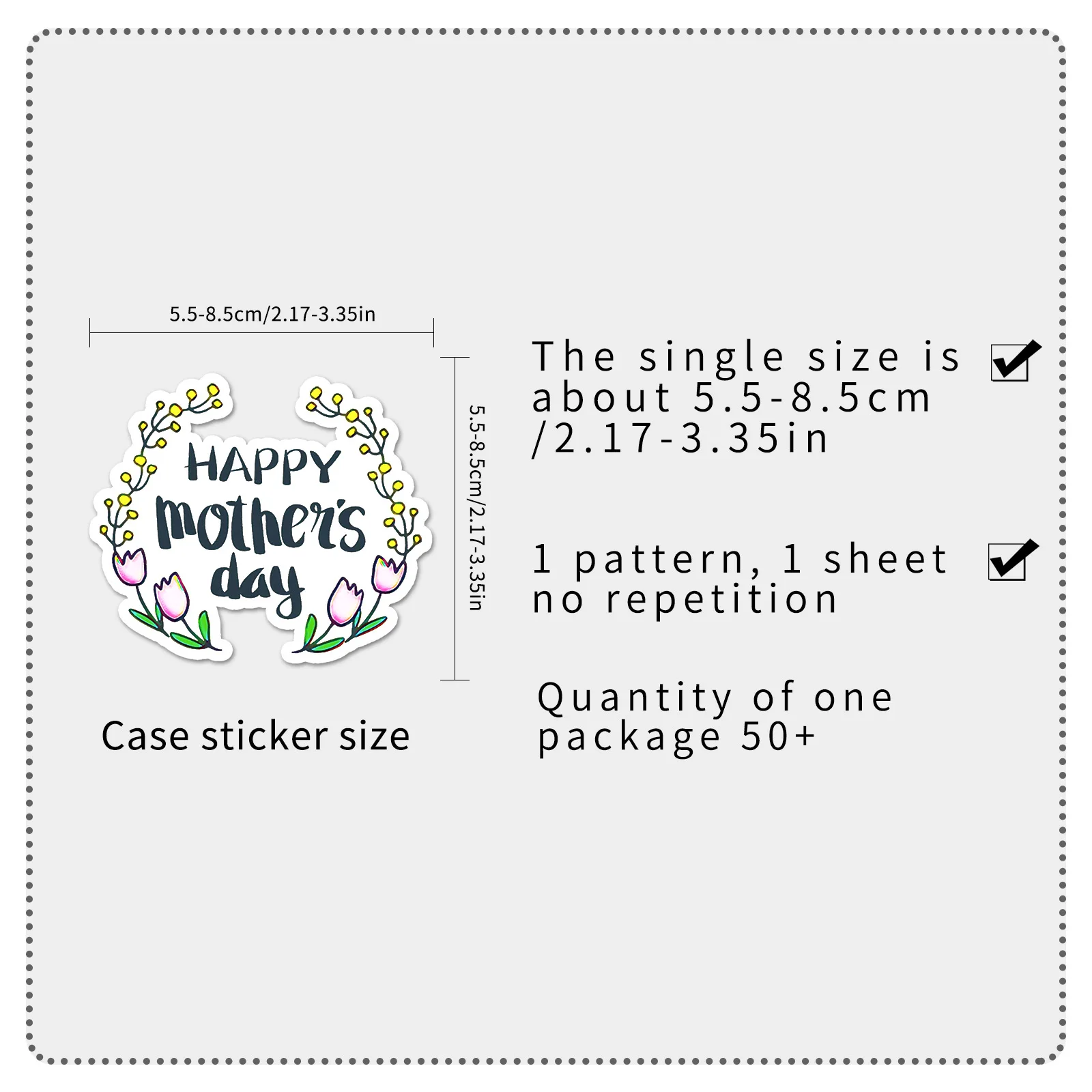 50 Stück Muttertags-Aufkleber Englische Muttertags-Festival-Dekorationen für Handbücher, Schreibwaren, Notizbücher, Wasserfeste Aufkleber Kinderspielzeug