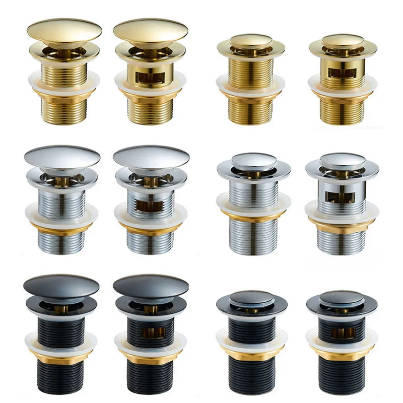 Wetips Basin Drain Sink Stopper Drain Slotted Washbasin Sink Plug Tap Drain Push Button Pop Up Clack Waste Bathroom Sink Drainer