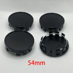 4Pcs 54mm Car Wheels Rim Hub Cap Auto Car Wheel Center Caps Black Silver ABS Plastic Hubcap Dust-proof Covers Auto Accessories