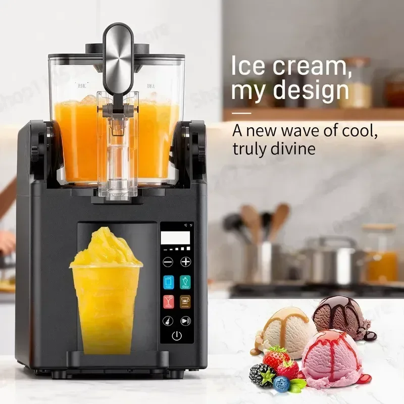 Small Commercial Slush Machine, Automatic Frozen Drink Maker, Ice Cream Milkshake