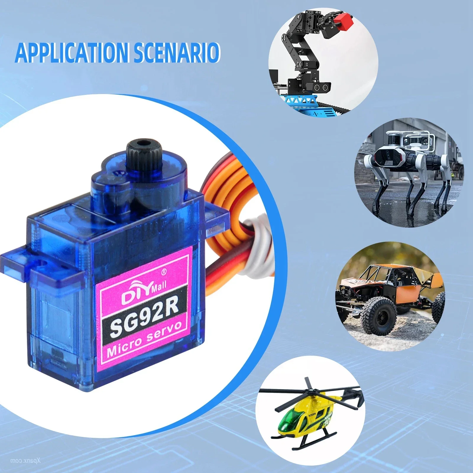 Micro Servo Motor SG92R 360/270/180 Degree Continuous Rotation Controllable Angle 4.8-6V for Robot RC Drone Aircraft Model 9g