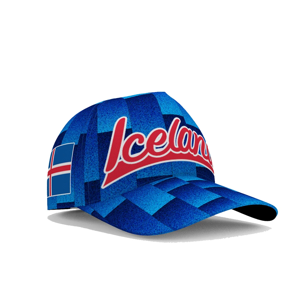 Iceland Baseball Caps Custom Name Team Logo Is Hats Isl Country Travel Icelandair Nation Icelandic Flag Photo Headgear