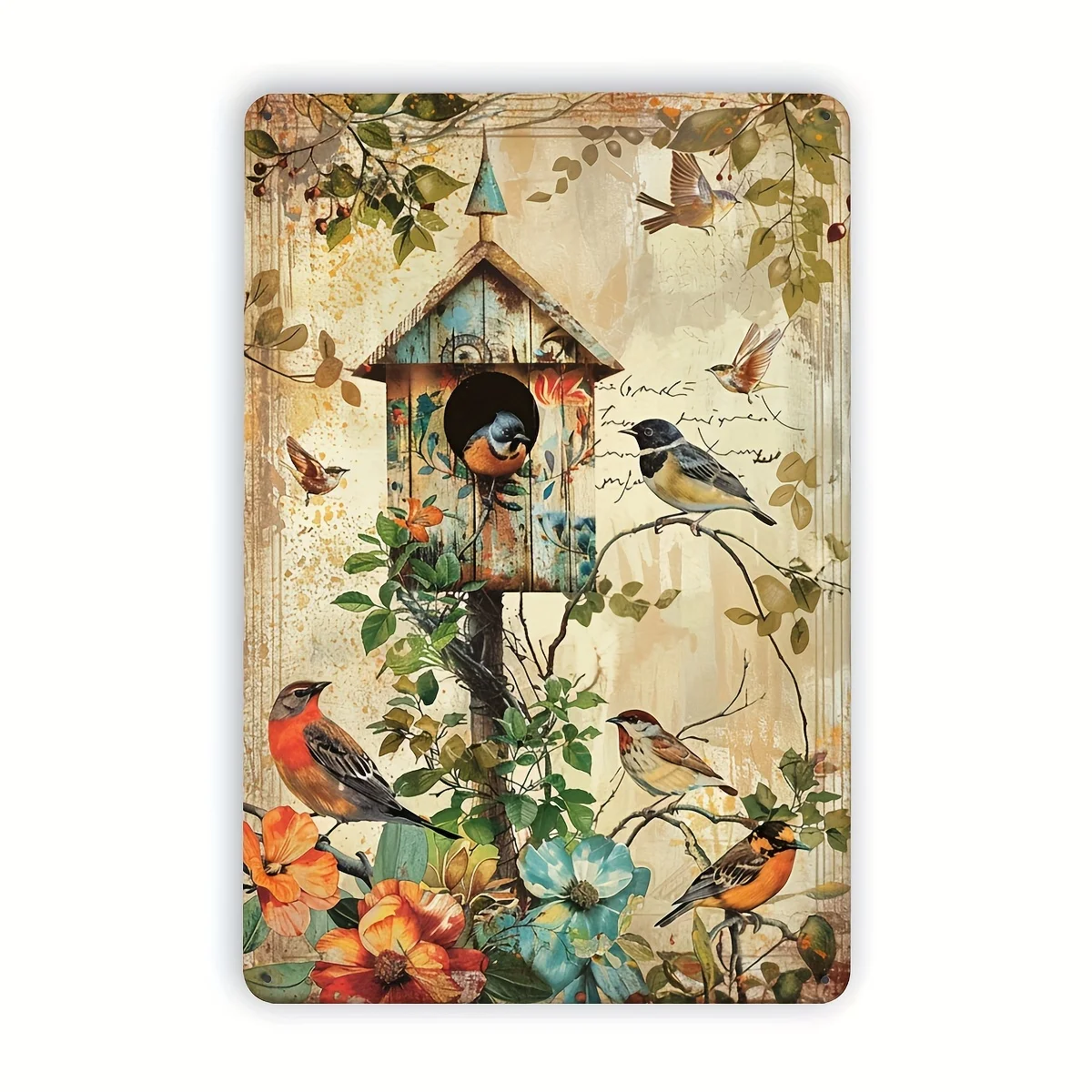 لوحة معدنية مبتكرة لديكور المنزل على شكل طائر، مناسبة للمنزل وغرفة النوم والبار وأغراض الديكور.