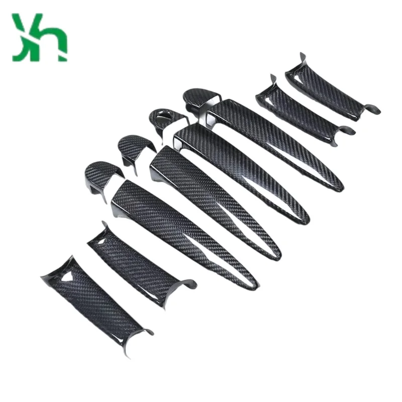 ل BMW E87 F20 F21F23 E90 E92 E93 F30 F33 F34 F32 F33 F36 E84 F25 F26 E70 F80 F82 ألياف الكربون الجافة غطاء مقبض الباب #4