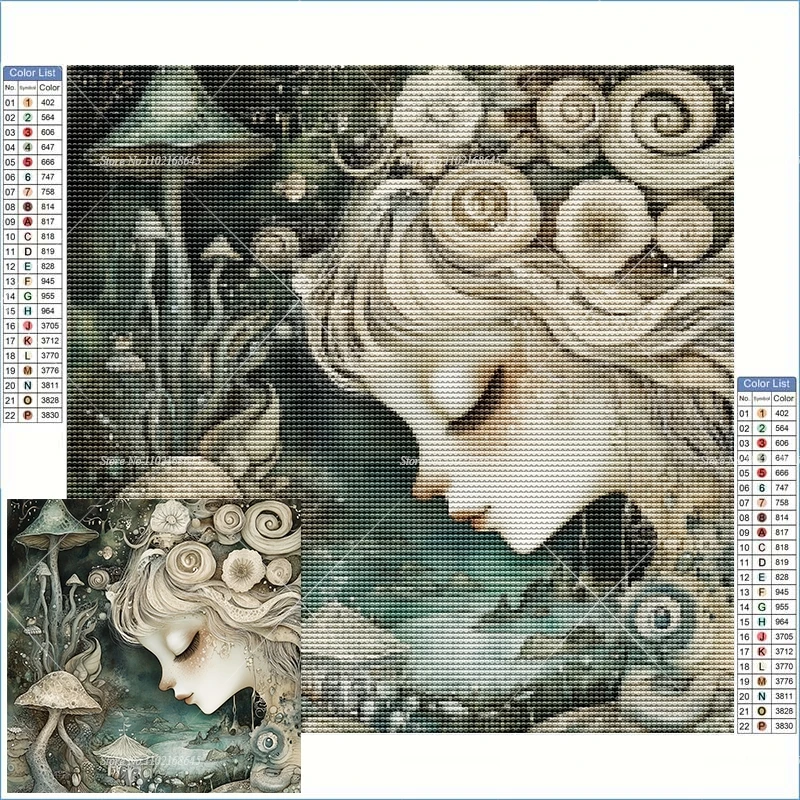 5d Diamond Art Supplies Fairy Tale Characters Mushrooms Landscape New Arrivals Diamond Painting Arts And Crafts For Kids 40X40