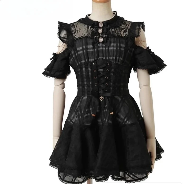 

Lolita Japanese Style Women's 2 Piece Sets Short Sleeve Dress and Skirt Set Fashion Spring Summer Elegant Casual Suit
