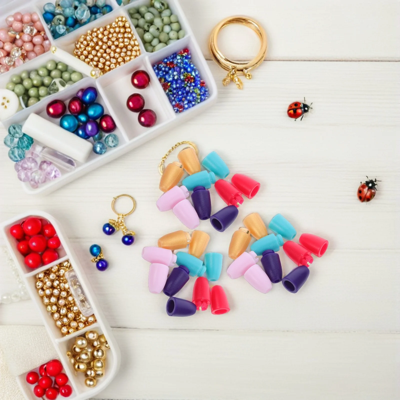 

1Set Breakaway Clasps 10m Nylon Lanyard String Cords Plastic Bead Barrel Connectors Bracelet Necklace Jewelry Making DIY Craft