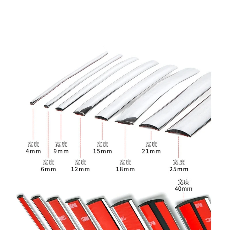 

5m x 6mm Silver Car Bumper Sticker - Scratch-Resistant PVC Decorative Strip for Car Body Protection - DIY Car Gadget Accessories