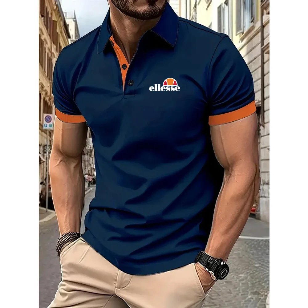 S~5XL 2024 New brand men PoloMen\'s casual short-sleeved polo shirt Fashion lapel zipper shirt men\'s breathable polo shirt