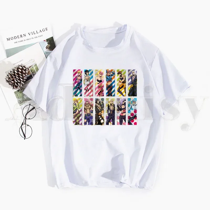 

JOJO японское аниме Jojo Bizarre Adventure футболки топы футболки мужские мужские повседневные футболки с короткими рукавами уличная забавная