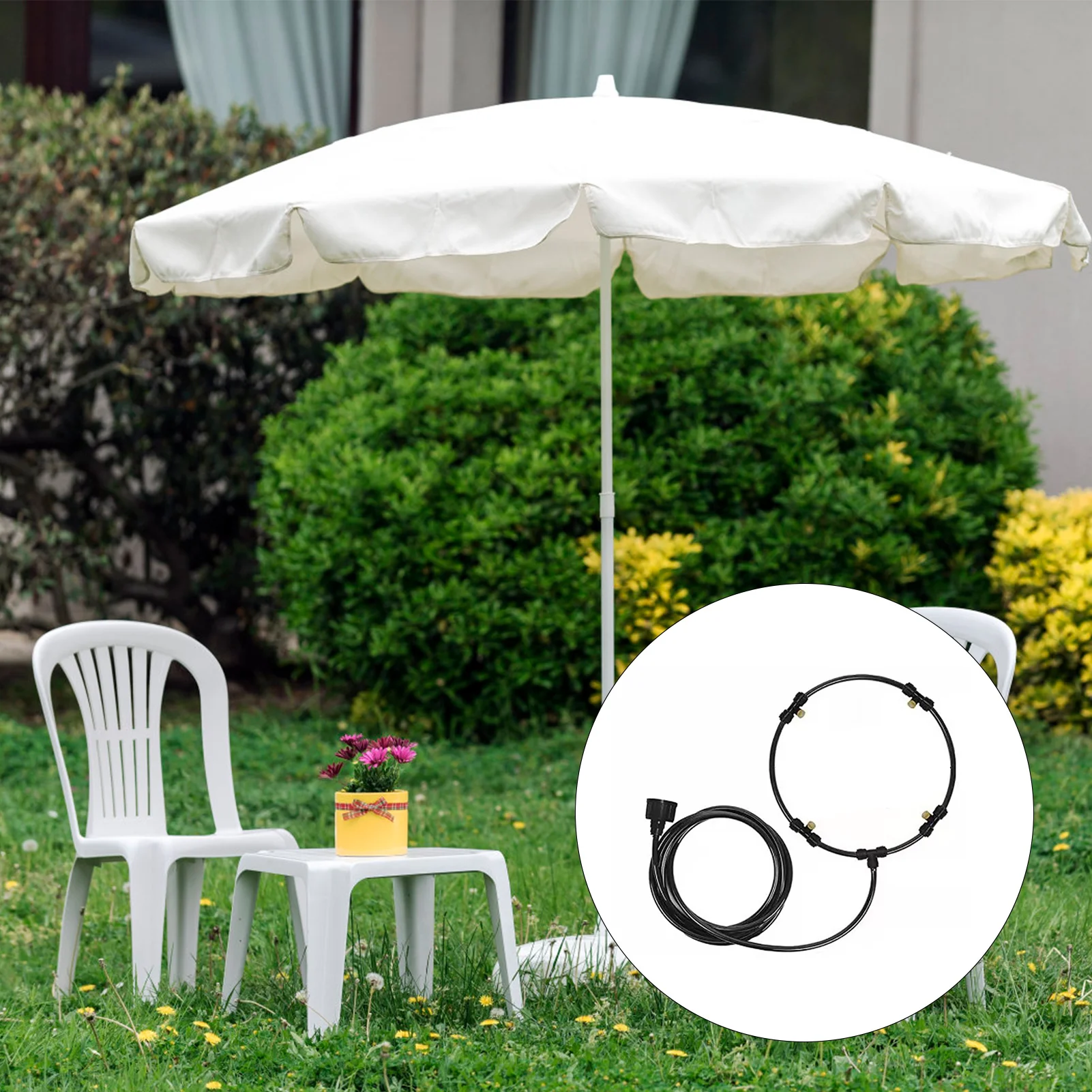 3M Garden Water Sprayer Portable Mist Fan Ring Fog Maker Summer Cooling System With Brass Nozzles For Outdoor Patio Nebulizer