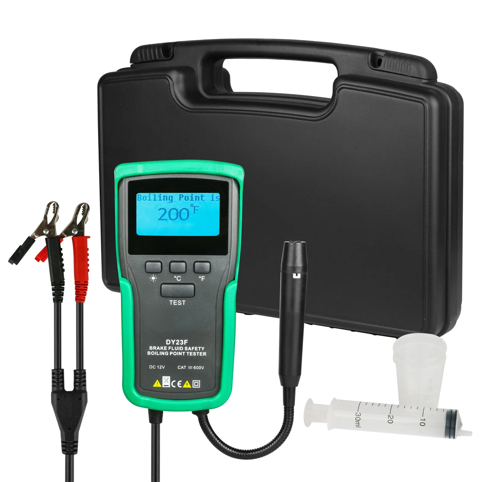 DY23F Digital Refractometer 12V DC Car Diagnostic Instrument Brake Fluid Boiling Point Tester