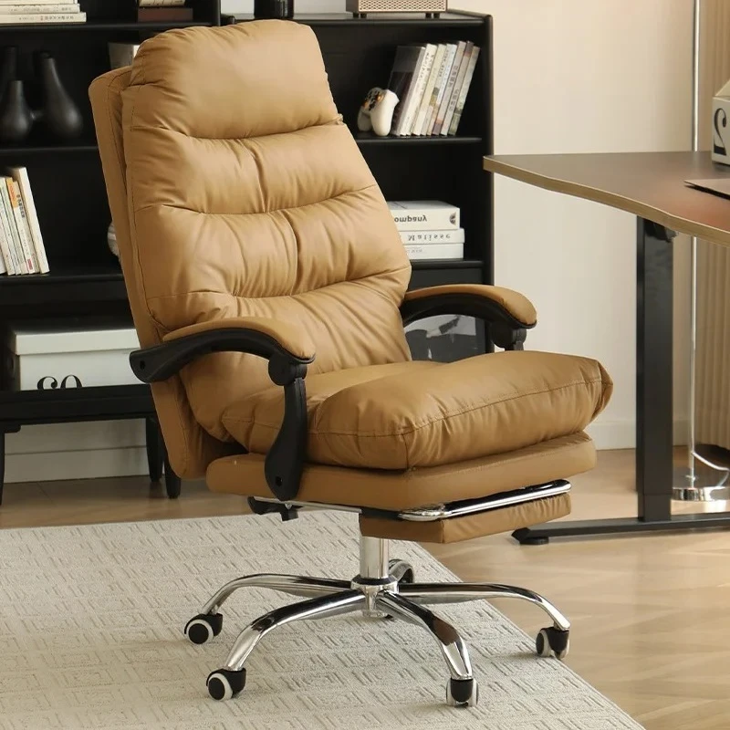 

Light Luxury Leather Office Chair Student bedroom writing chair ​Ergonomic backrest Computer Chair Lounge Reading Desk Furniture