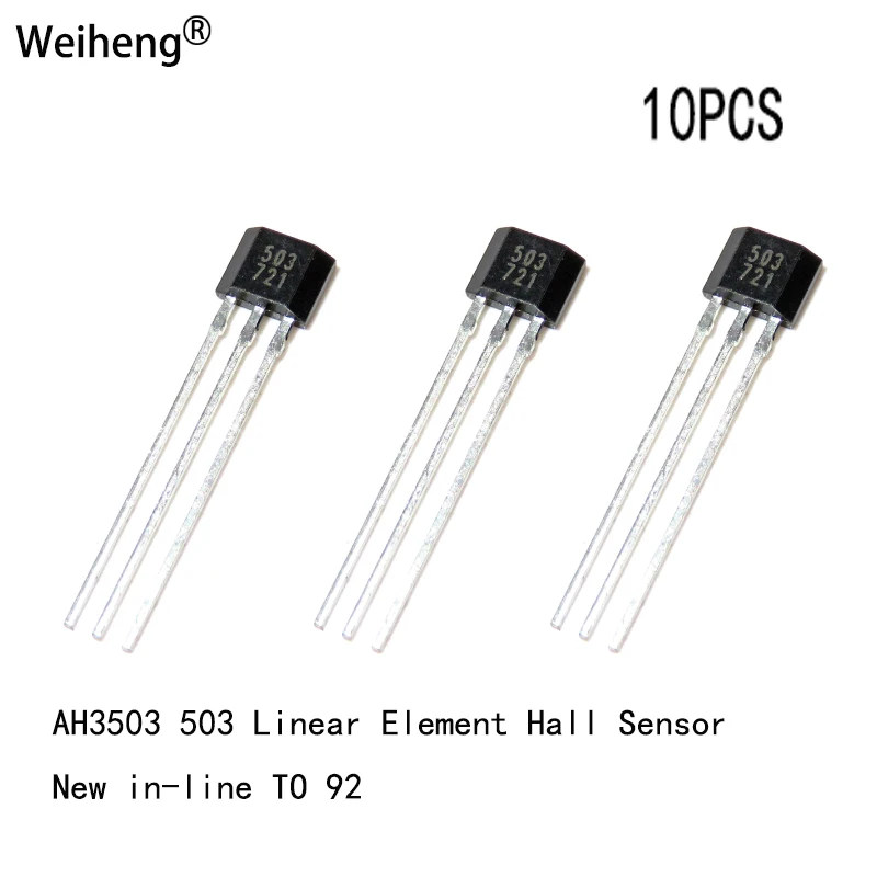 10Pcs  AH3503 503 Sensor Linear De Efeito Corredor Capa Com  Para Hall TO-92 Brand New UGN3503