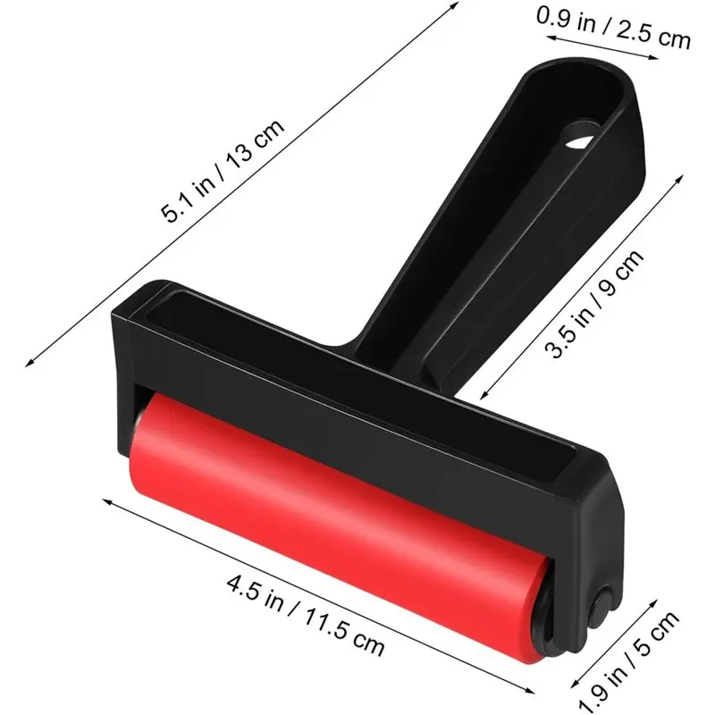 

ABAH-Ink Stamping Rubber Roller 10 Pcs Soft Rubber Roller For Printmaking Rubber Brayer Rubber Roller