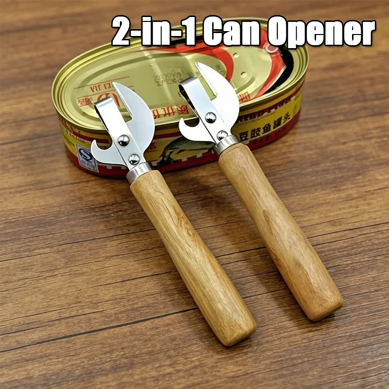 

1Pc Stainless Steel Opener 2-In-1 Portable Manual Lid Remover Multifunction Can Opener Utensil Gadgets For Kitchen Canisters