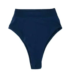 High Waisted Bikini Bottom In Midnight Teal