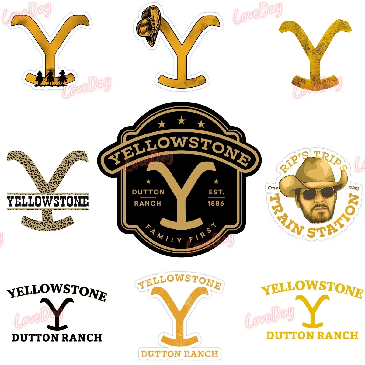 

American TV Series Yellowstone‘s Dutton Family Y Logo Sticker Funny Vinyl Decorative Sticker Decals
