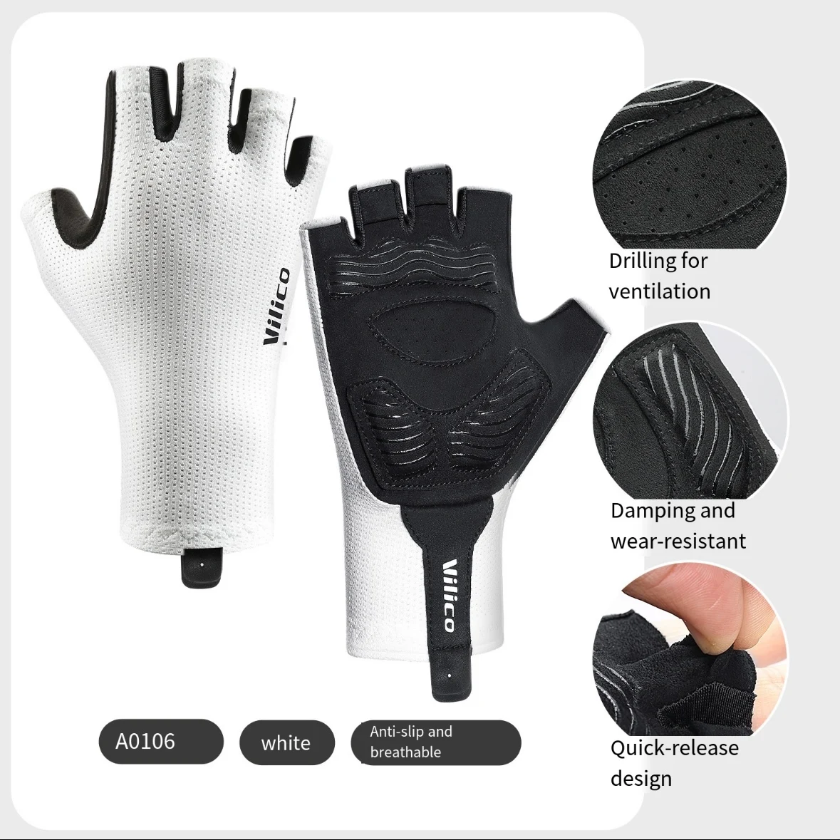 

Cycling Gloves Half Finger Breathable Shock Absorbing for Outdoor Road Bike Riding Sports Fitness Training Wear Resistant UV Men