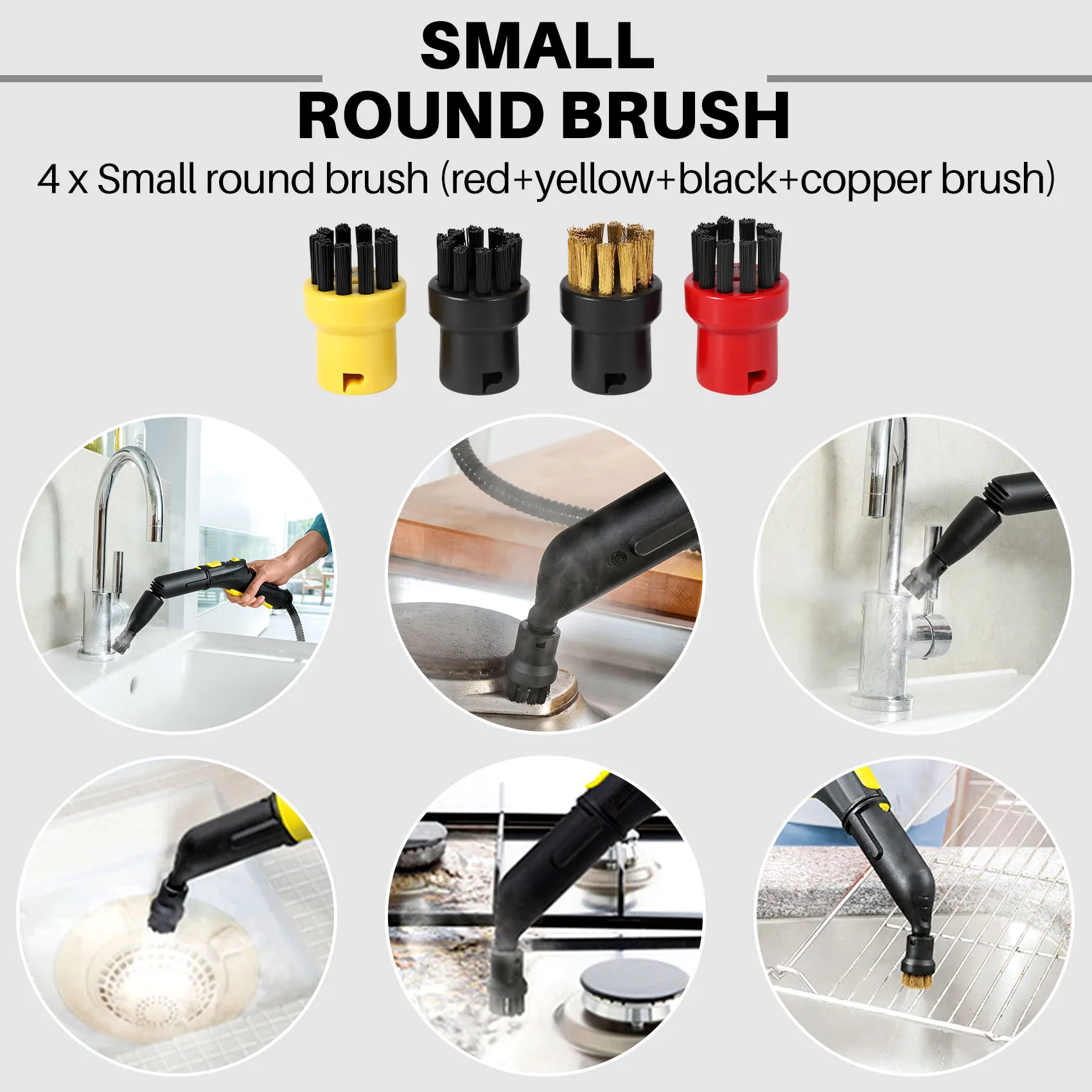 Raspador de janela Escova redonda, Limpador a vapor, Espelhos Umidade, Fenda limpa, Karcher SC2, SC3, SC4, SC5, CTK10, CTK20