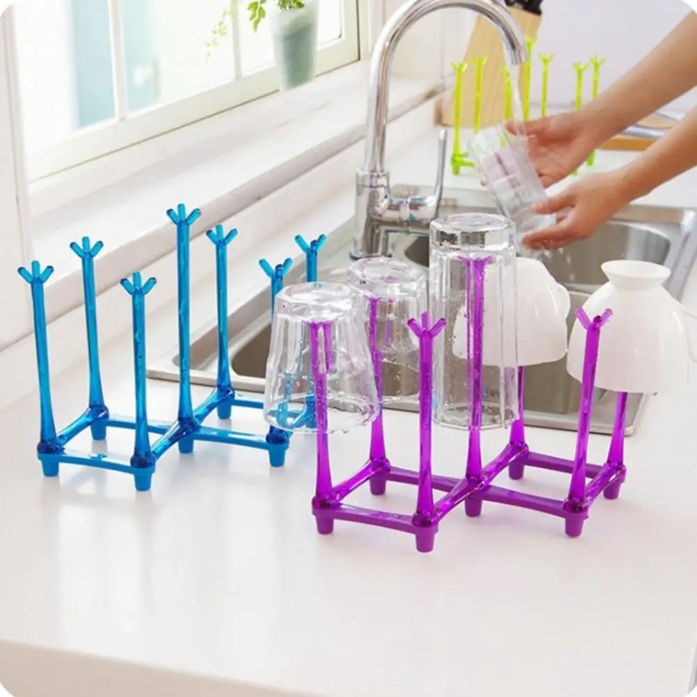 Drain Cup Holder Water Cup Storage Rack Upside Down Cup Holder Plastic Shelf Kitchen Storage Rack	Kitchen Accessories