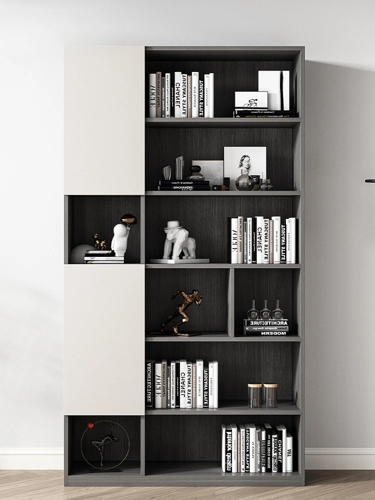 Floor-to-ceiling Storage Cabinet with Bookcase, Shelf Cabinet, Bookcase, Modern Figure Display, Living Room, Storage Cabinet