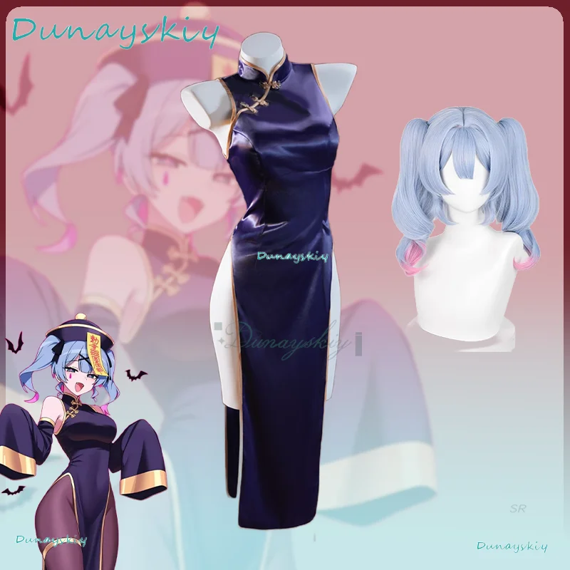 

Bestnify/кролик с отверстием, маленький зомби, карнавальный костюм Mikoo, черный Cheongsam с высоким разрезом, сексуальный наряд, аксессуары для вечеринки на Хэллоуин C